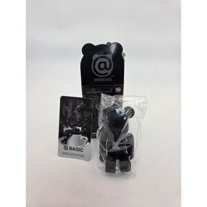 Medicom Toy Bearbrick Series 48 Basic Letter K 100% Black Figure with Card Box